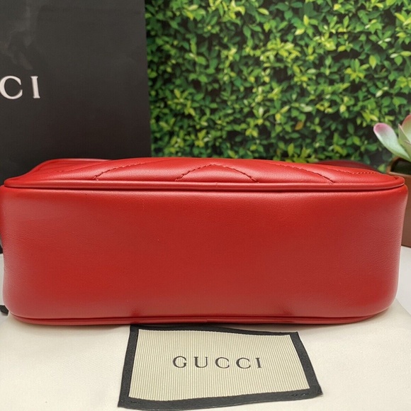 Gucci GG Marmont Mini Red Matelasse Leather Crossbody (E028007489) - Picture 13 of 16